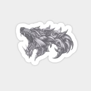 pencil art wolf Sticker